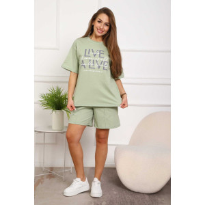 Костюм двойка женский №20524 кулирка (р-ры: 48-58) оливковый