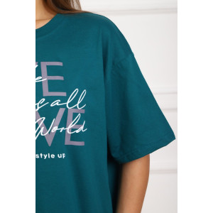 Костюм двойка женский №20524 кулирка (р-ры: 48-58) изумрудный