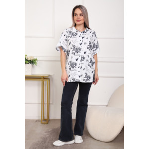 Рубашка женская №5005 кулирка (р-ры: 52-62) белый