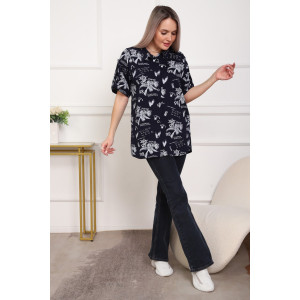 Рубашка женская №5005 кулирка (р-ры: 52-62) синий