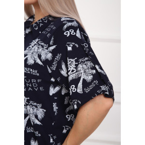 Рубашка женская №5005 кулирка (р-ры: 52-62) синий