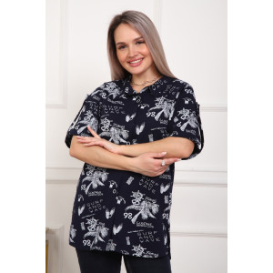 Рубашка женская №5005 кулирка (р-ры: 52-62) синий