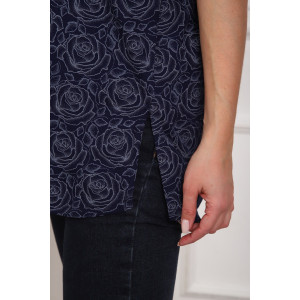 Рубашка женская №5005 кулирка (р-ры: 52-62) синяя роза Рубашка женская №5005 кулирка (р-ры: 52-62) синяя роза