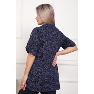 Рубашка женская №5005 кулирка (р-ры: 52-62) синяя роза Рубашка женская №5005 кулирка (р-ры: 52-62) синяя роза