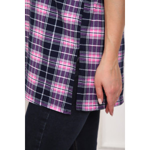 Туника женская №5004 кулирка (р-ры: 50-64) розовый-клетка