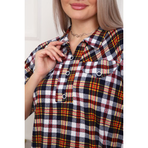 Туника женская №5004 кулирка (р-ры: 50-64) оранжевая клетка