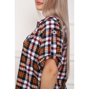 Туника женская №5004 кулирка (р-ры: 50-64) оранжевая клетка