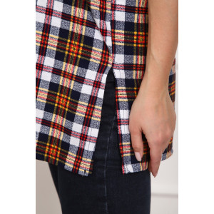 Туника женская №5004 кулирка (р-ры: 50-64) оранжевая клетка