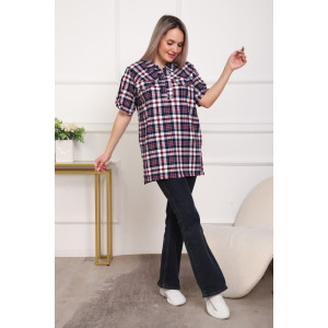 Туника женская №5004 кулирка (р-ры: 50-64) клетка синяя