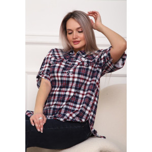Туника женская №5004 кулирка (р-ры: 50-64) клетка синяя
