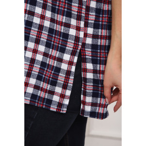 Туника женская №5004 кулирка (р-ры: 50-64) клетка синяя