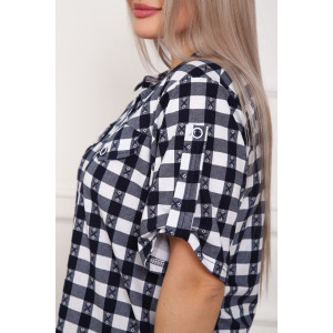 Туника женская №5004 кулирка (р-ры: 50-64) черный-клетка