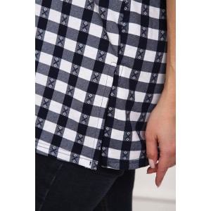 Туника женская №5004 кулирка (р-ры: 50-64) черный-клетка