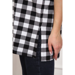 Туника женская №5004 кулирка (р-ры: 50-64) черный-клетка