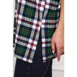 Туника женская №5004 кулирка (р-ры: 50-64) зеленый-клетка