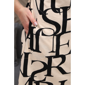 Халат женский №5003 кулирка (р-ры: 44-54) буквы на черном Халат женский №5003 кулирка (р-ры: 44-54) буквы на черном