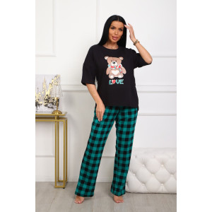 Пижама женская №5002 кулирка (р-ры: 44-56) зеленый