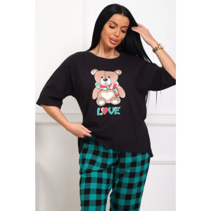 Пижама женская №5002 кулирка (р-ры: 44-56) зеленый