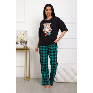 Пижама женская №5002 кулирка (р-ры: 44-56) зеленый