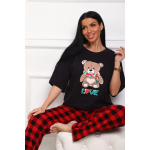 Пижама женская №5002 кулирка (р-ры: 44-56) красный