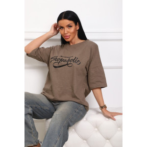 Футболка женская №5001 кулирка (р-ры: 44-56) коричневый