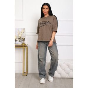 Футболка женская №5001 кулирка (р-ры: 44-56) коричневый