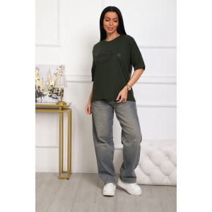 Футболка женская №5001 кулирка (р-ры: 44-56) зеленый