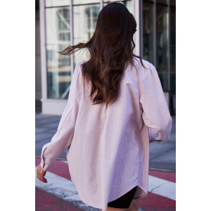 Рубашка женская №058834 полулён-поплин (р-ры: 42-56) бежевый