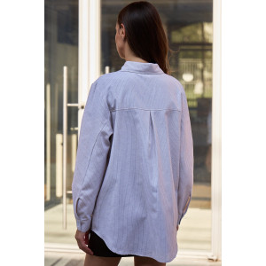 Рубашка женская №058834 полулён-поплин (р-ры: 42-56) бежевый