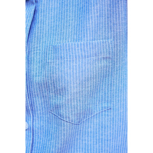 Рубашка женская №058834 полулён-поплин (р-ры: 42-56) синий