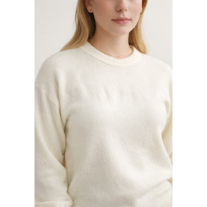 Джемпер женский №2701 "Eco Cashmere Beige" эко-кашемир (р-ры: 42-50) молочный