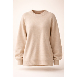 Джемпер женский №2701 "Eco Cashmere Beige" эко-кашемир (р-ры: 42-50) светло-бежевый