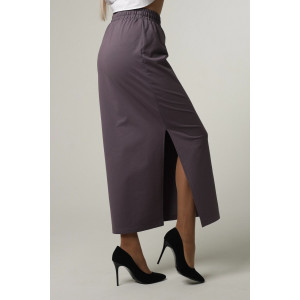 Юбка женская Ю10 футер с лайкрой (последний размер) серо-лиловый 50,54,58