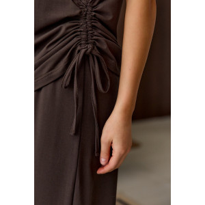 Костюм двойка женский "Завязка" вискоза (р-ры: 40-50) коричневый