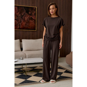 Костюм двойка женский "Завязка" вискоза (р-ры: 40-50) коричневый