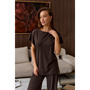 Костюм двойка женский "Завязка" вискоза (р-ры: 40-50) коричневый