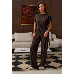 Костюм двойка женский "Завязка" вискоза (р-ры: 40-50) коричневый