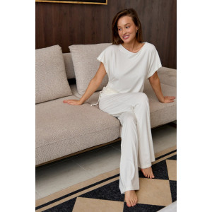 Костюм двойка женский "Завязка" вискоза (р-ры: 40-50) молочный