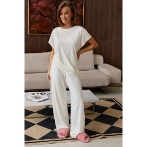 Костюм двойка женский "Завязка" вискоза (р-ры: 40-50) молочный