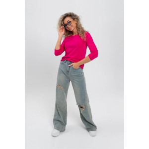 Лонгслив женский 1585/4 кулирка с лайкрой (последний размер) фуксия 46,48,52