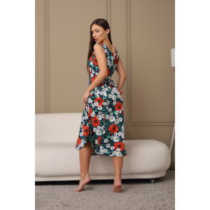 Сарафан женский 576 кулирка (последний размер) темно-синий-зеленый-ромашка 52-54