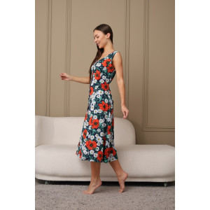 Сарафан женский 576 кулирка (последний размер) темно-синий-зеленый-ромашка 52-54