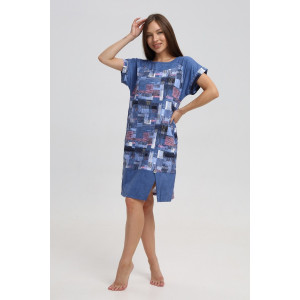 Туника женская 526 кулирка (последний размер) синий-розовый-кубик 60-62 Туника женская 526 кулирка (последний размер) синий-розовый-кубик 60-62