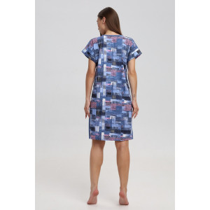 Туника женская 526 кулирка (последний размер) синий-розовый-кубик 60-62 Туника женская 526 кулирка (последний размер) синий-розовый-кубик 60-62