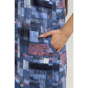 Туника женская 526 кулирка (последний размер) синий-розовый-кубик 60-62 Туника женская 526 кулирка (последний размер) синий-розовый-кубик 60-62