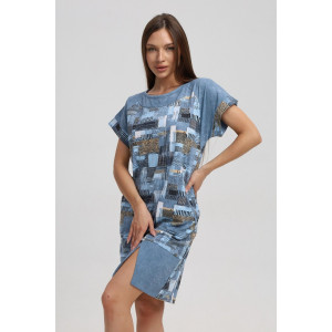 Туника женская 526 кулирка (последний размер) серый-горчичный-кубик 52-54 Туника женская 526 кулирка (последний размер) серый-горчичный-кубик 52-54