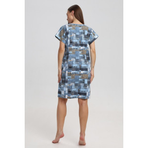 Туника женская 526 кулирка (последний размер) серый-горчичный-кубик 52-54 Туника женская 526 кулирка (последний размер) серый-горчичный-кубик 52-54