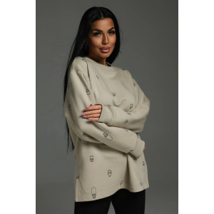 Свитшот женский "Зара" футер 3-х нитка петля (последний размер) бежевый 56-58 Свитшот женский "Зара" футер 3-х нитка петля (последний размер) бежевый 56-58