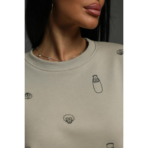 Свитшот женский "Зара" футер 3-х нитка петля (последний размер) бежевый 56-58 Свитшот женский "Зара" футер 3-х нитка петля (последний размер) бежевый 56-58