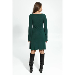 Платье женское "Энрика" лапша широкий рубчик (последний размер) изумруд 50-52